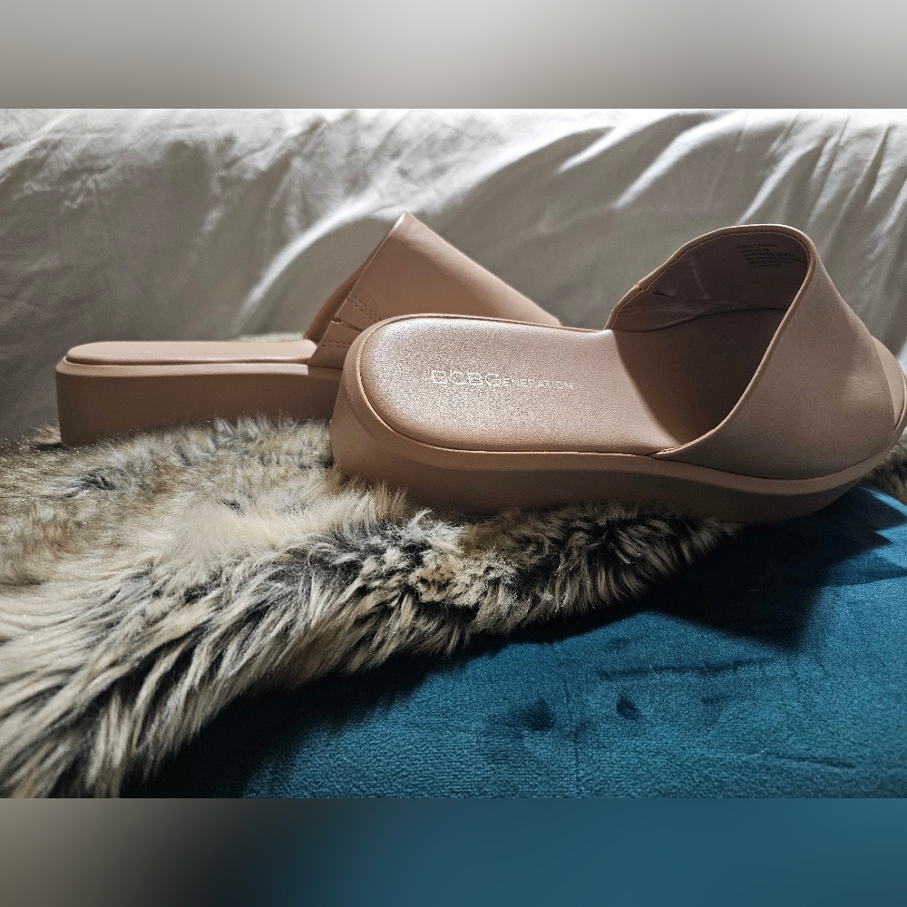 BCBG Nude Platform Mules